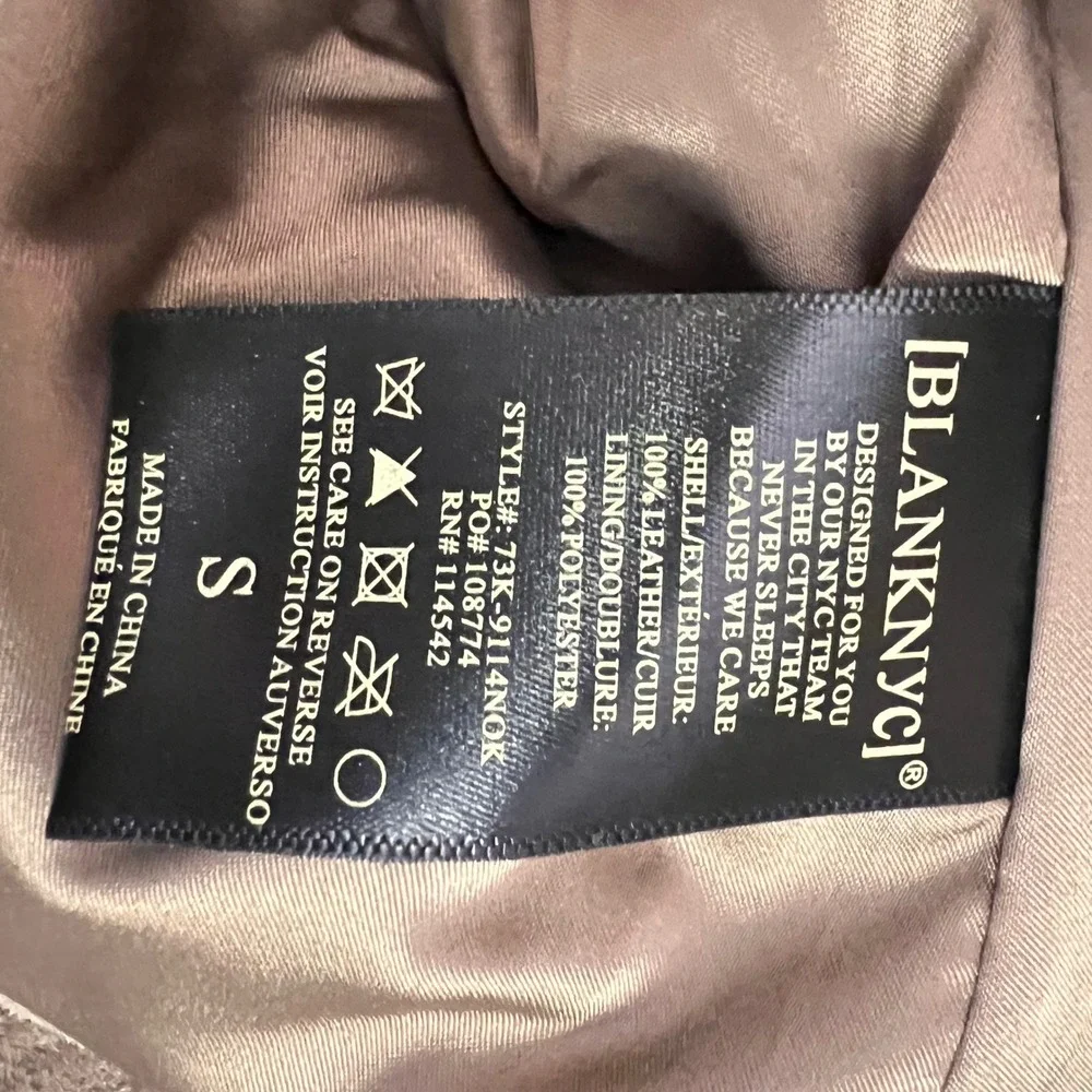 BLANKNYC Suede Moto Jacket Womens Small Brown Leather Biker Western Boho